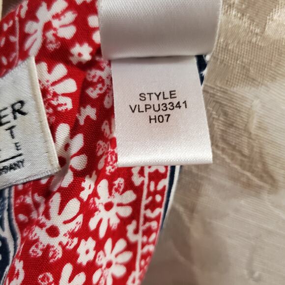 Villiager Sport Liz Claiborne VTG Y2K Patchwork Bandana Dress Womens Size LP - Picture 10 of 11